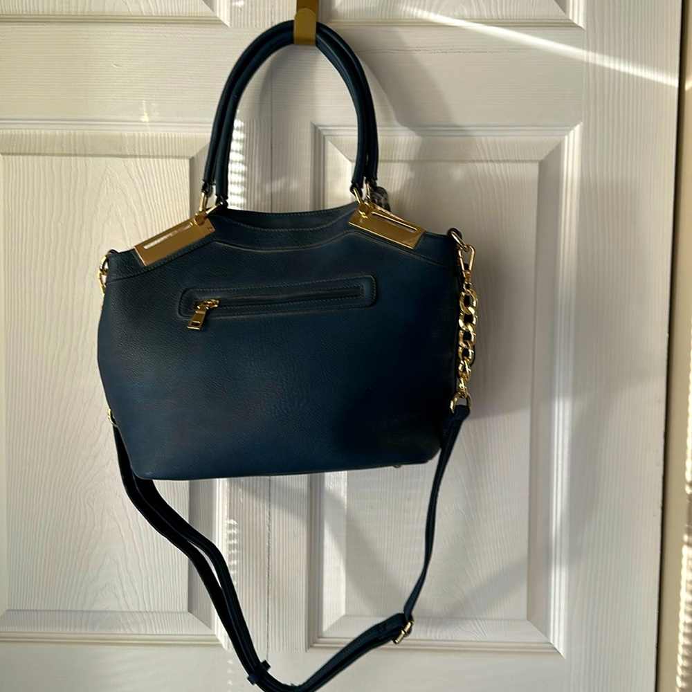Navy Blue Rivet Three Piece Tote